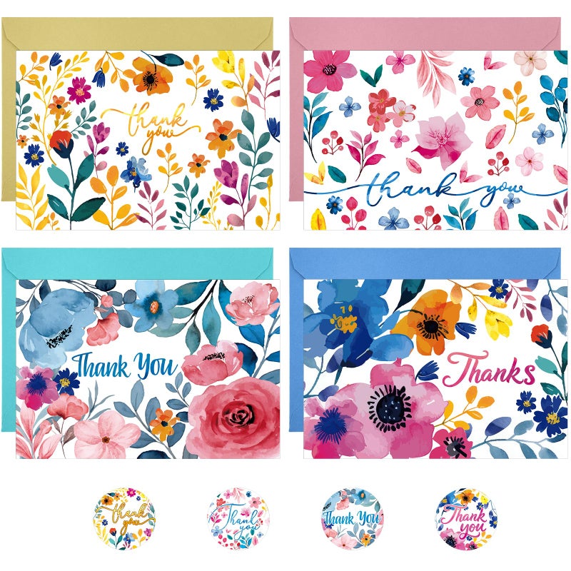 Thboxes 36 Pack Thank You Cards with Envelopes, 4x6 Inch Thank You Cards with Envelopes & Stickers, Greeting Card for Birthday, Wedding, Baby Shower, Bridal Shower, Thanksgiving, Christmas - Image 1